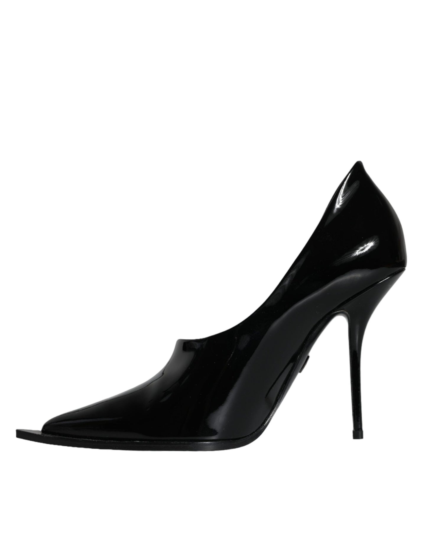 Escarpins à talons hauts en cuir verni noir Dolce & Gabbana