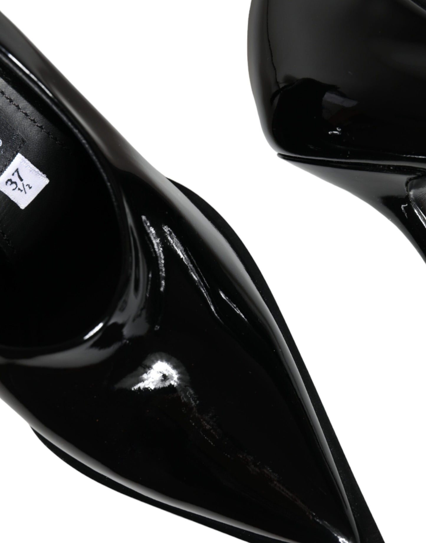 Escarpins à talons hauts en cuir verni noir Dolce & Gabbana