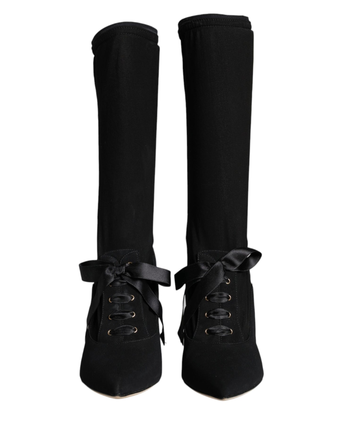 Bottes mi-mollet noires à talons aiguilles Dolce & Gabbana