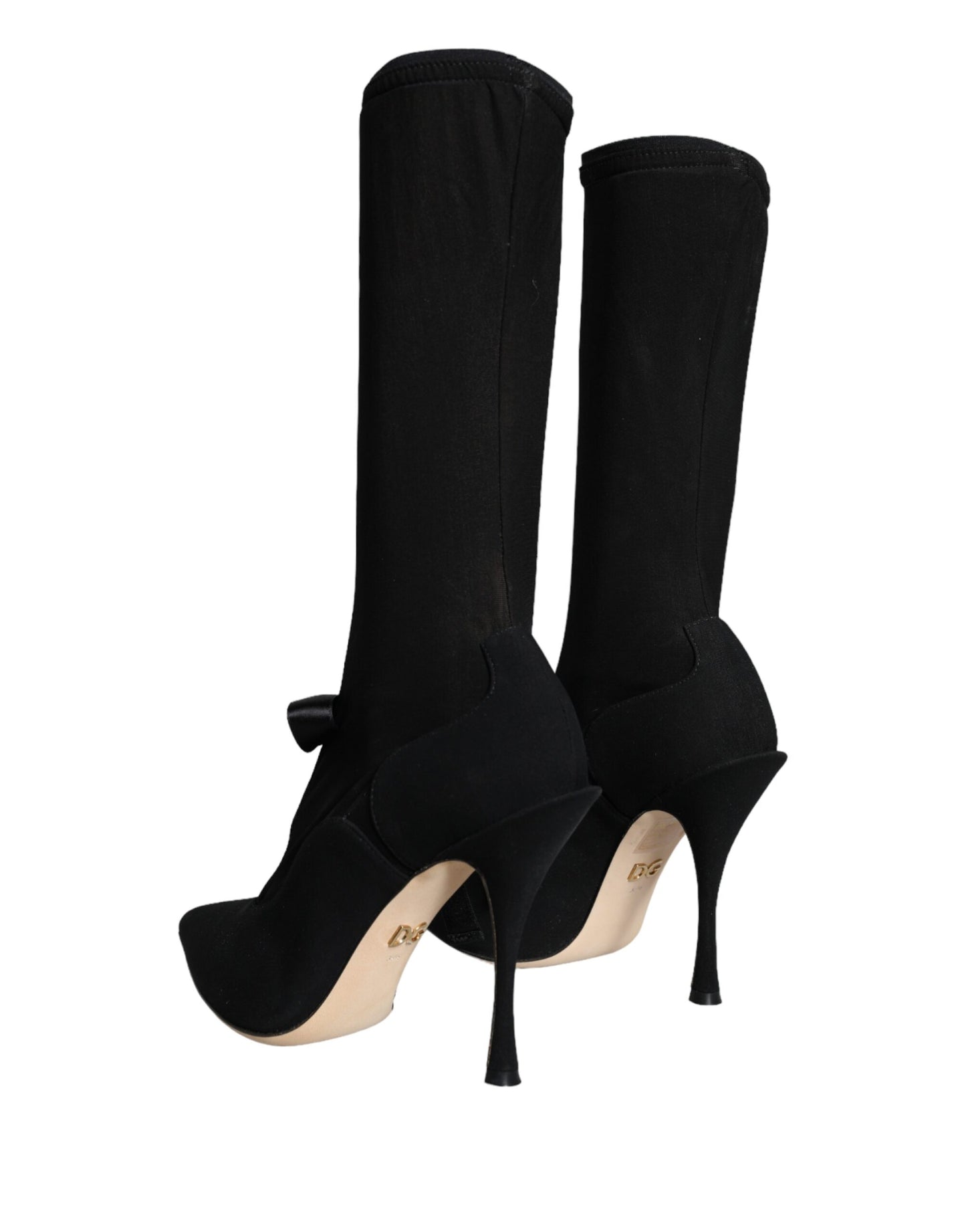 Bottes mi-mollet noires à talons aiguilles Dolce & Gabbana