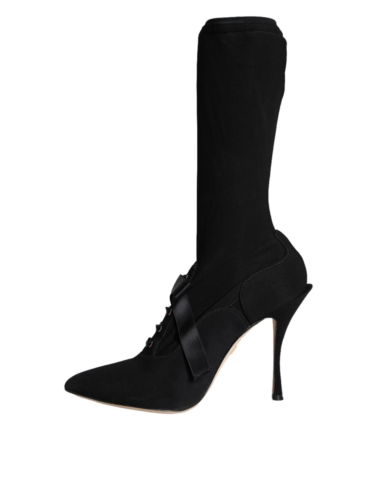 Bottes mi-mollet noires à talons aiguilles Dolce & Gabbana
