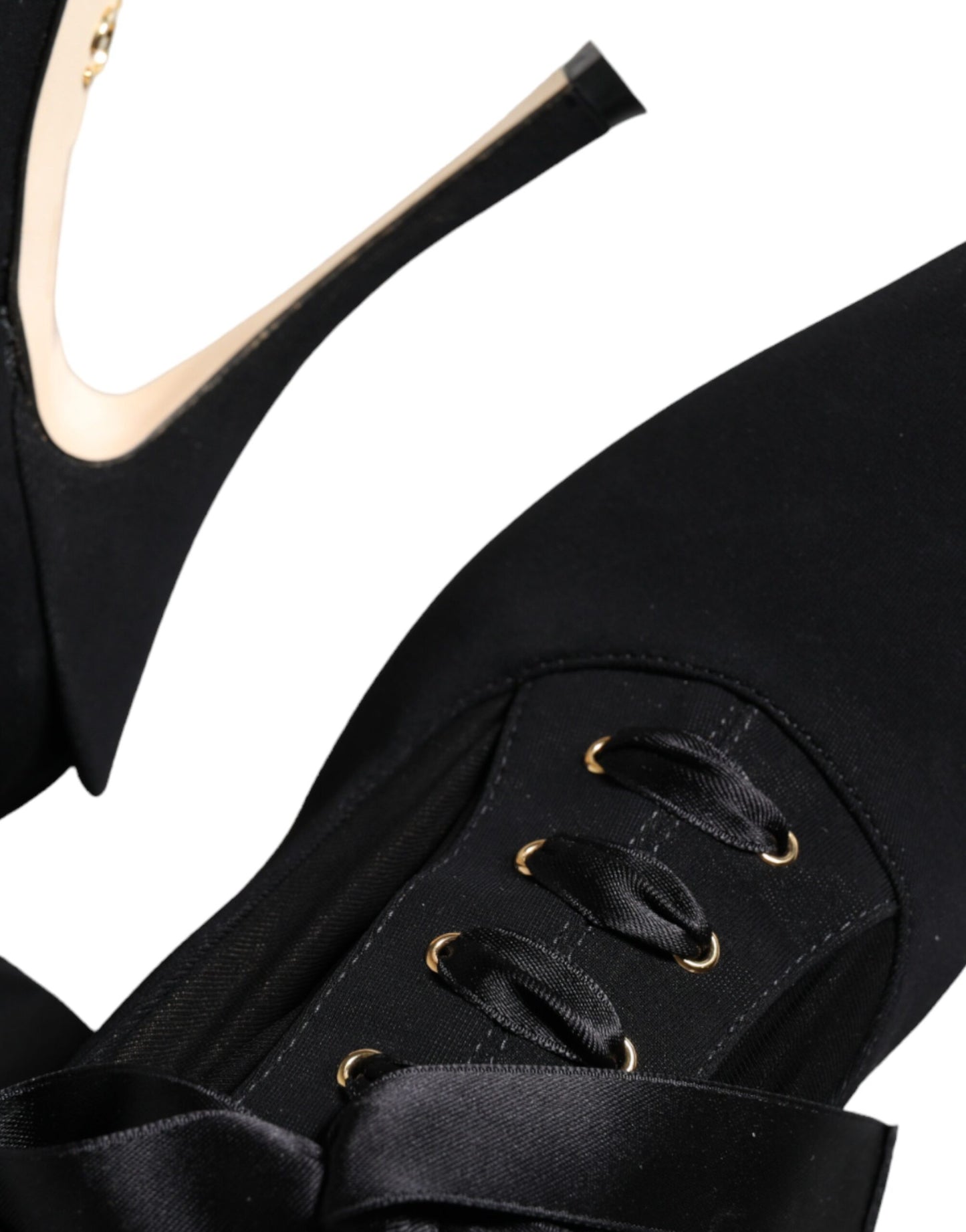 Bottes mi-mollet noires à talons aiguilles Dolce & Gabbana