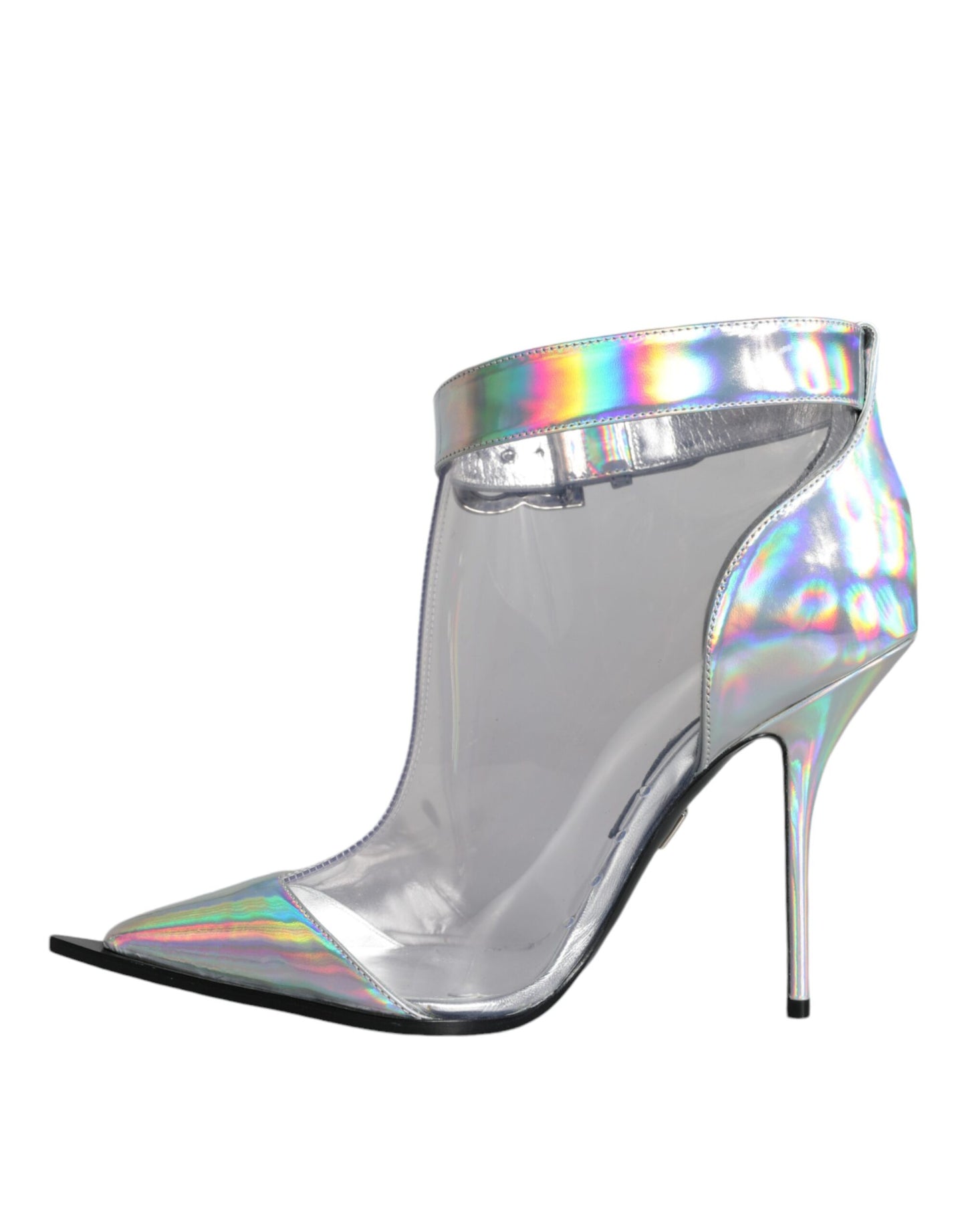Bottes courtes pointues en PVC irisé argenté Dolce & Gabbana