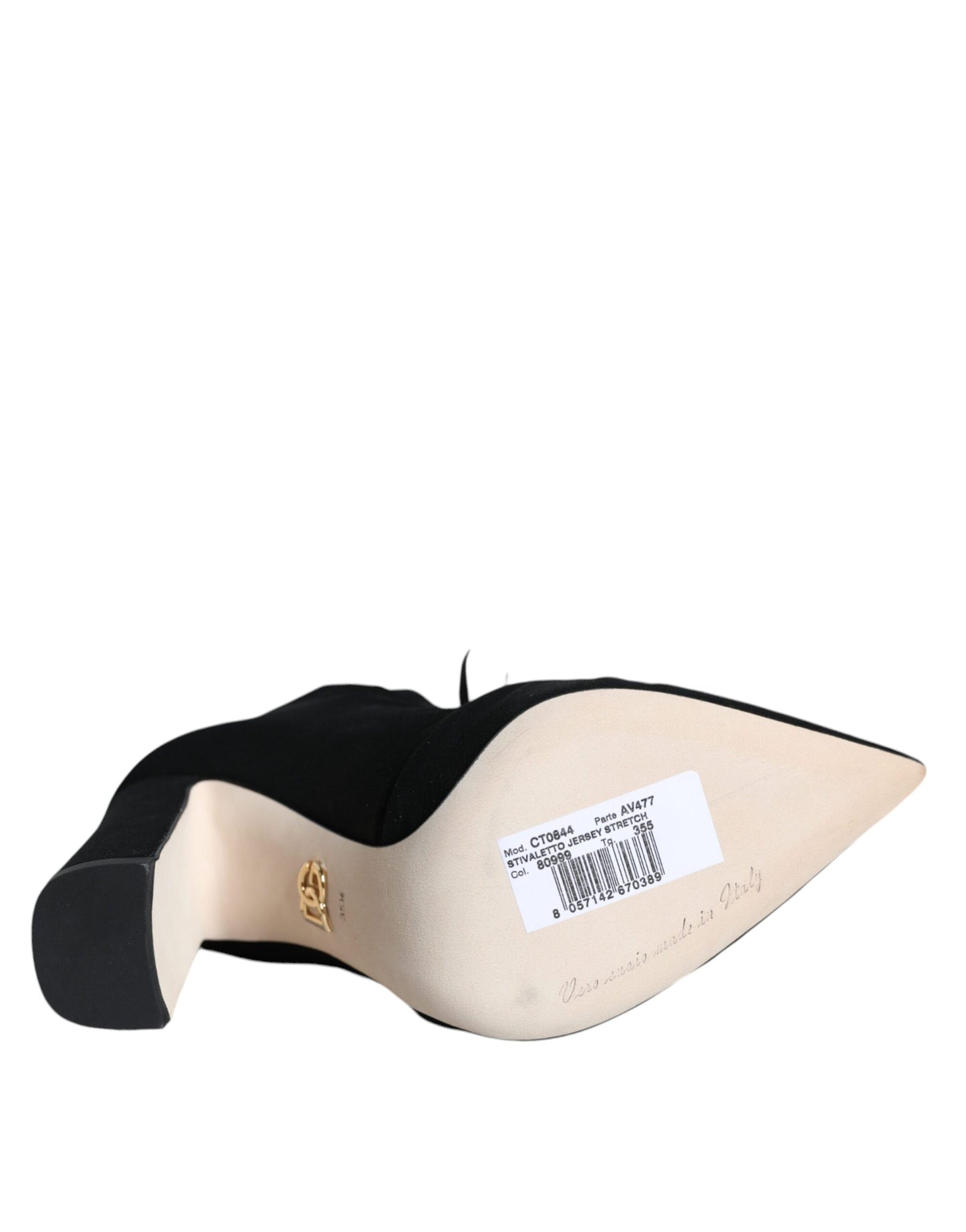 Bottines en jersey extensible noir Dolce & Gabbana