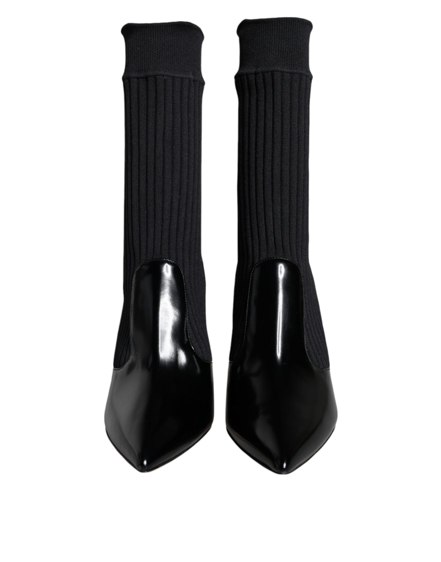 Dolce & Gabbana - Bottines, chaussettes et talons aiguilles extensibles noirs