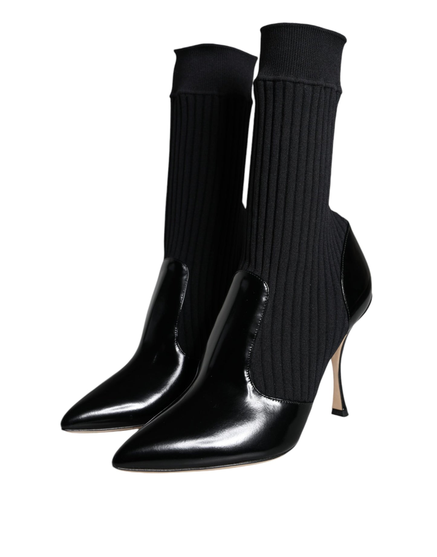 Dolce & Gabbana - Bottines, chaussettes et talons aiguilles extensibles noirs