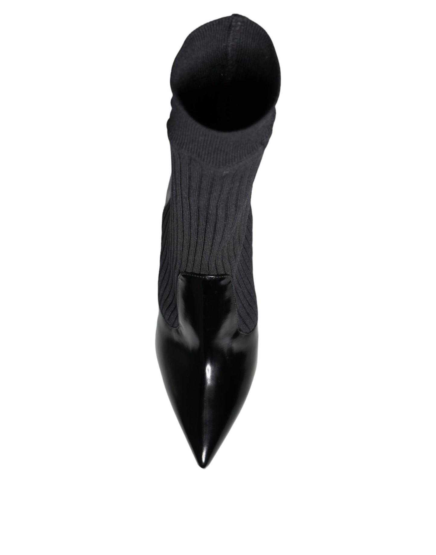 Dolce & Gabbana - Bottines, chaussettes et talons aiguilles extensibles noirs