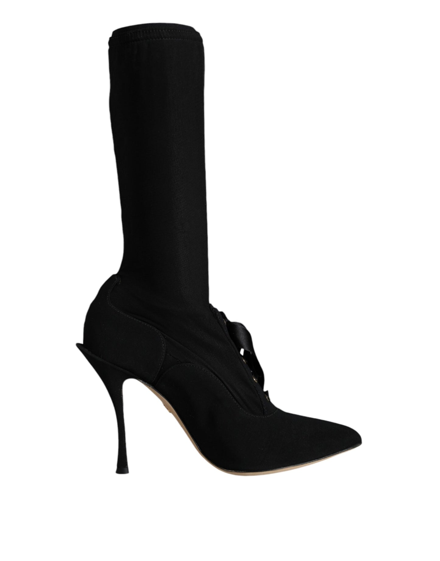 Bottes mi-mollet noires à talons aiguilles Dolce & Gabbana
