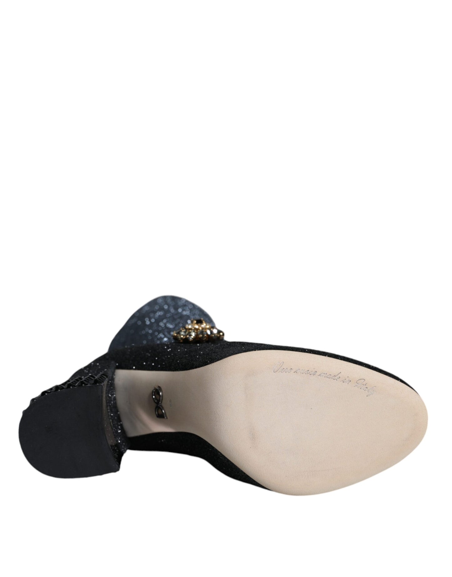 Bottines Mary Janes noires à cristaux Dolce & Gabbana