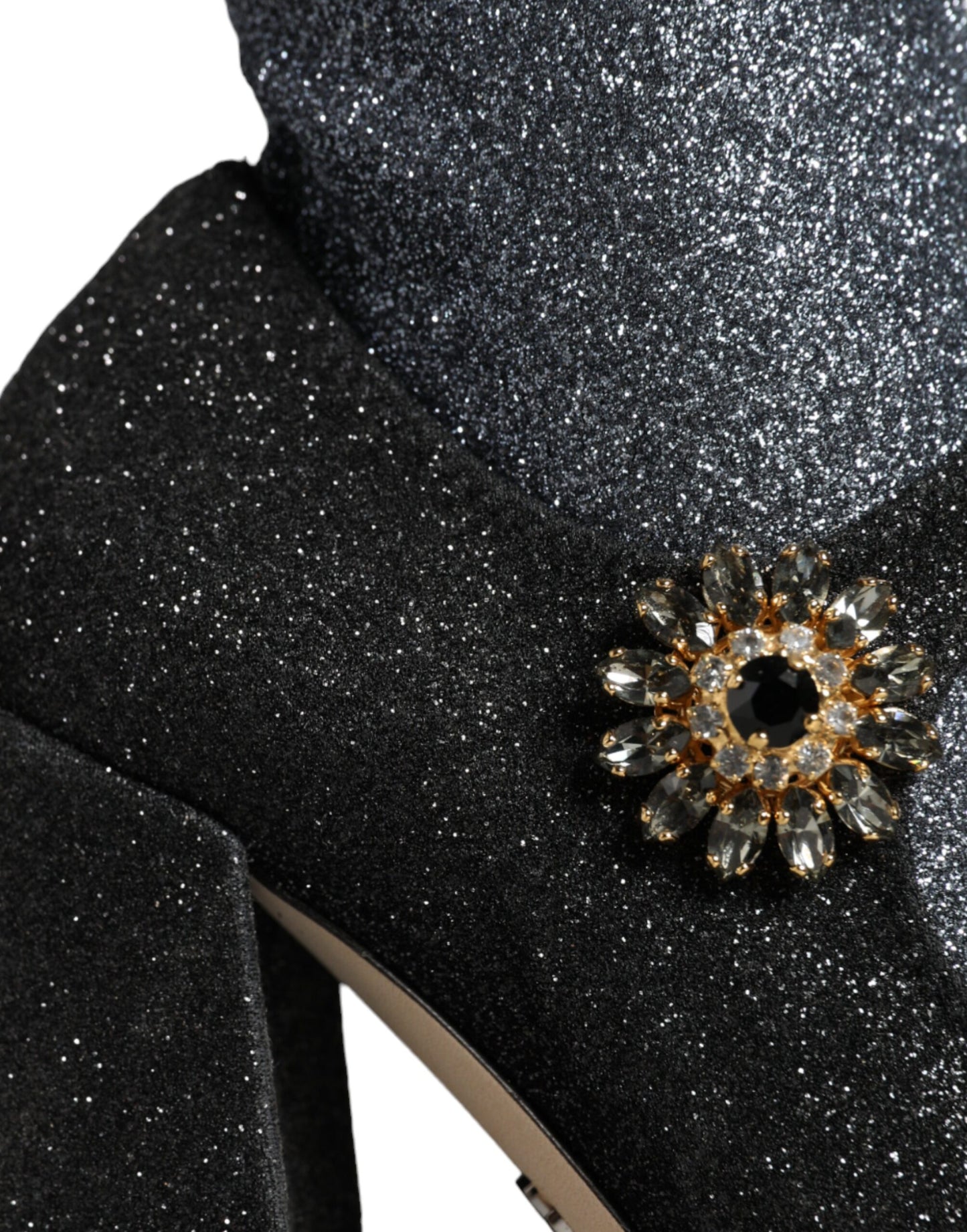 Bottines Mary Janes noires à cristaux Dolce & Gabbana