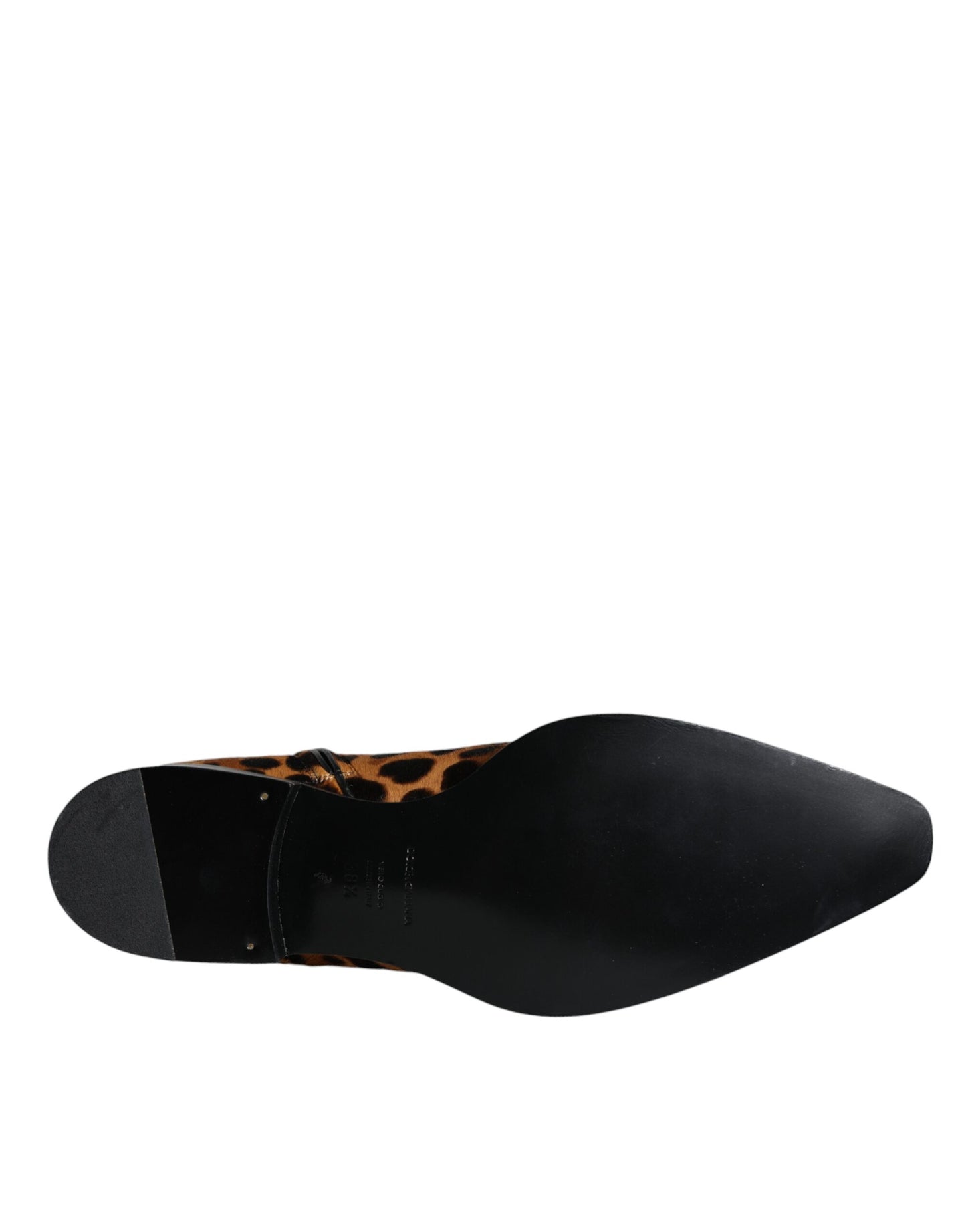 Bottines en fourrure de veau léopard marron Dolce & Gabbana