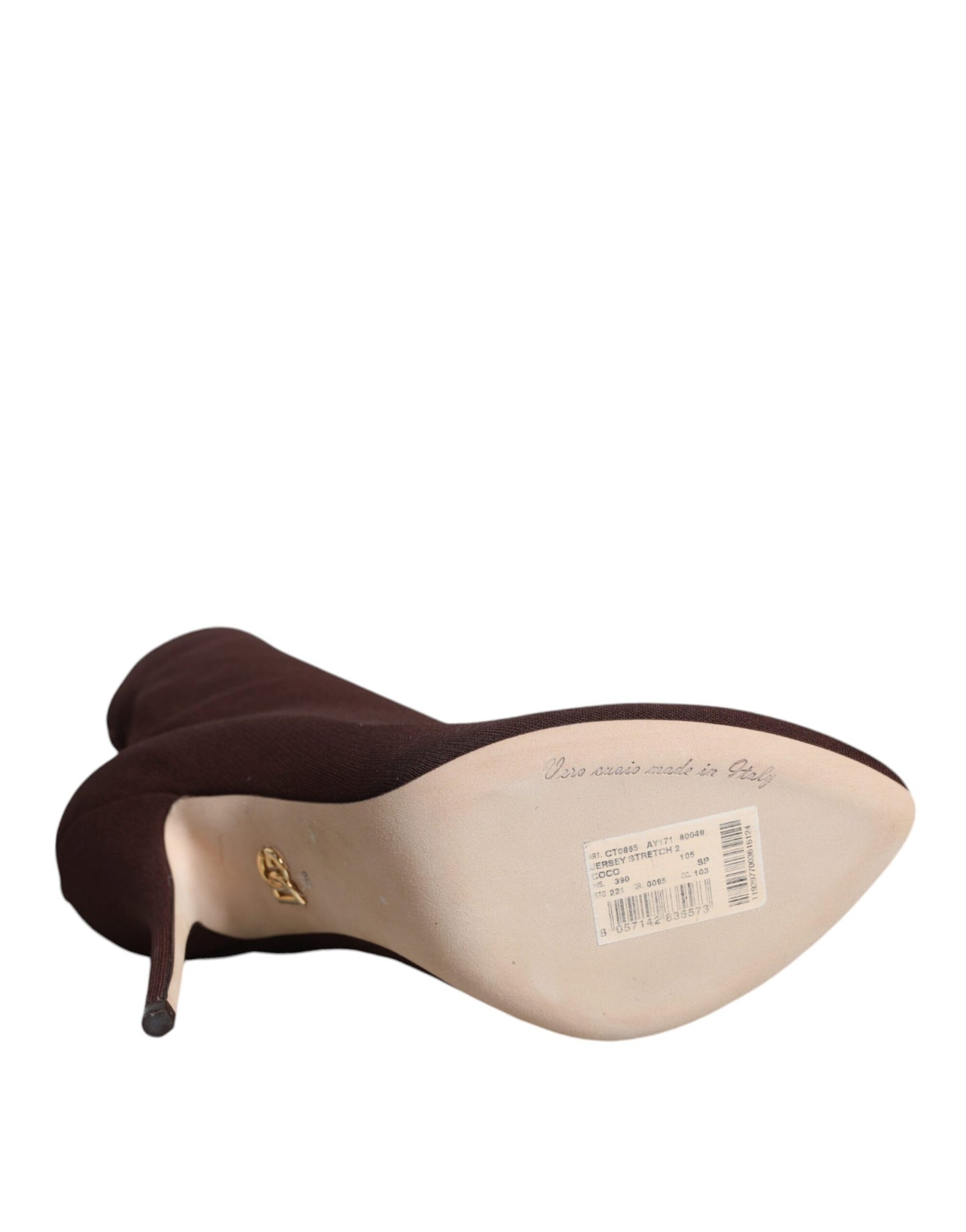 Chaussures à talons aiguilles marron Dolce & Gabbana, chaussettes, bottines