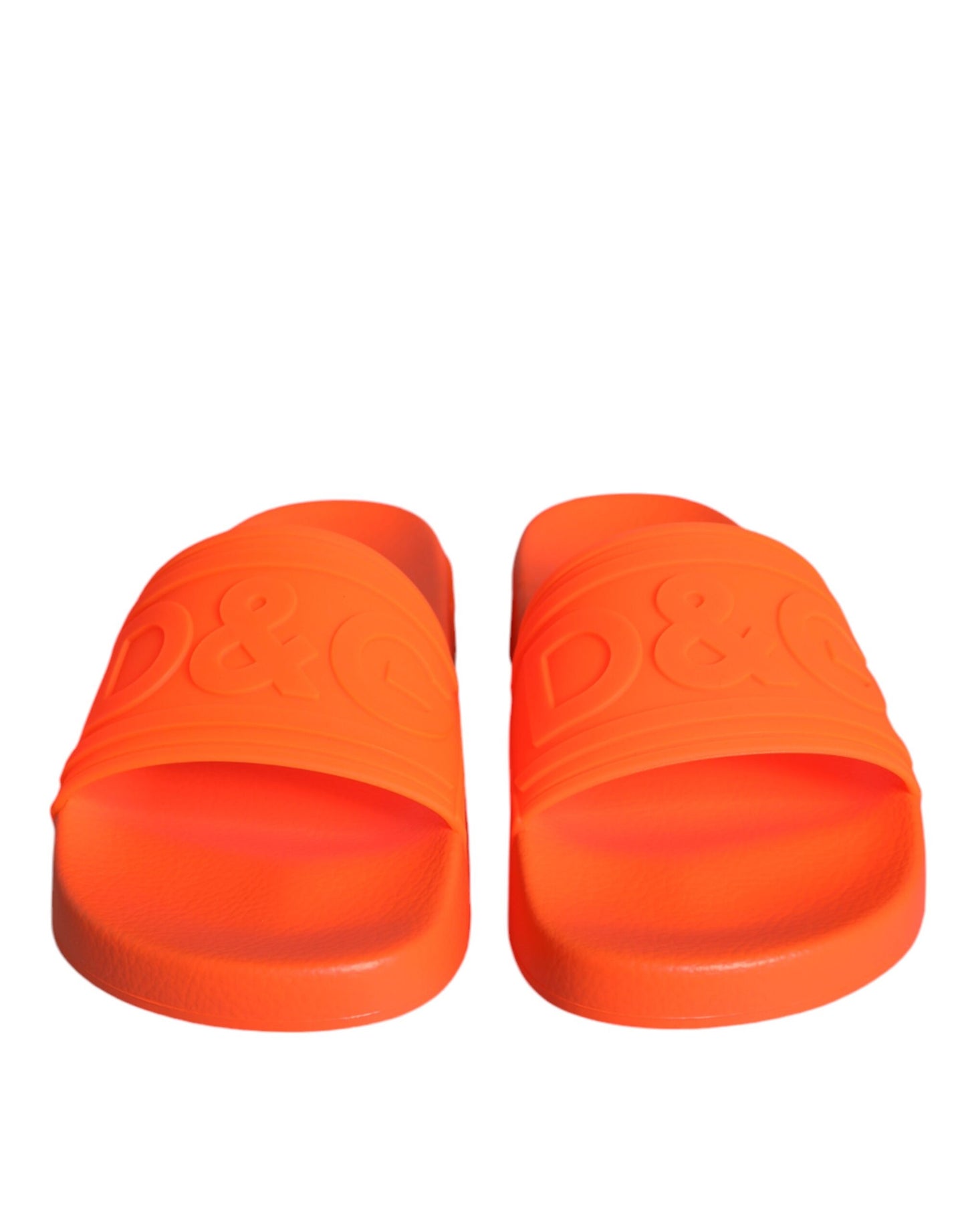 Sandales à enfiler en caoutchouc orange Dolce & Gabbana, chaussures de plage