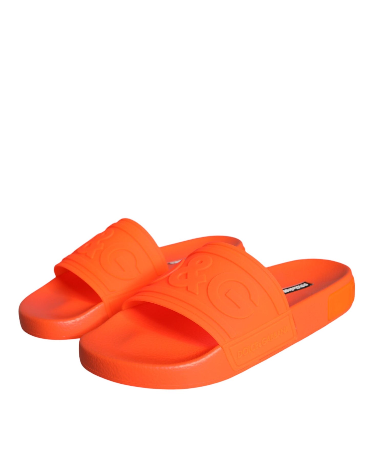 Sandales à enfiler en caoutchouc orange Dolce & Gabbana, chaussures de plage