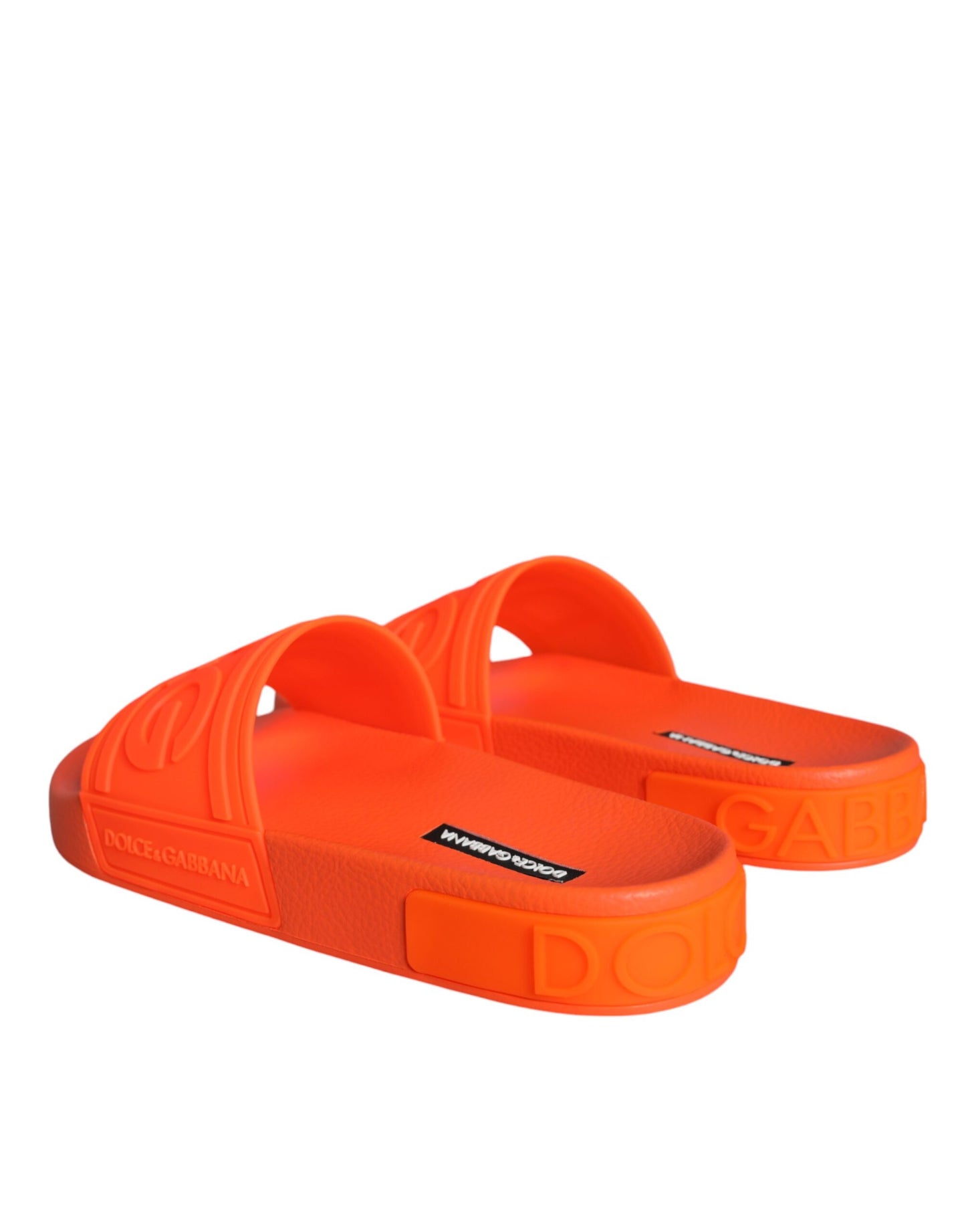 Sandales à enfiler en caoutchouc orange Dolce & Gabbana, chaussures de plage