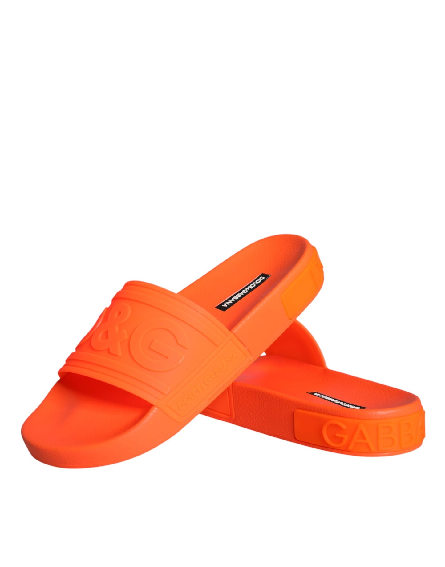 Sandales à enfiler en caoutchouc orange Dolce & Gabbana, chaussures de plage