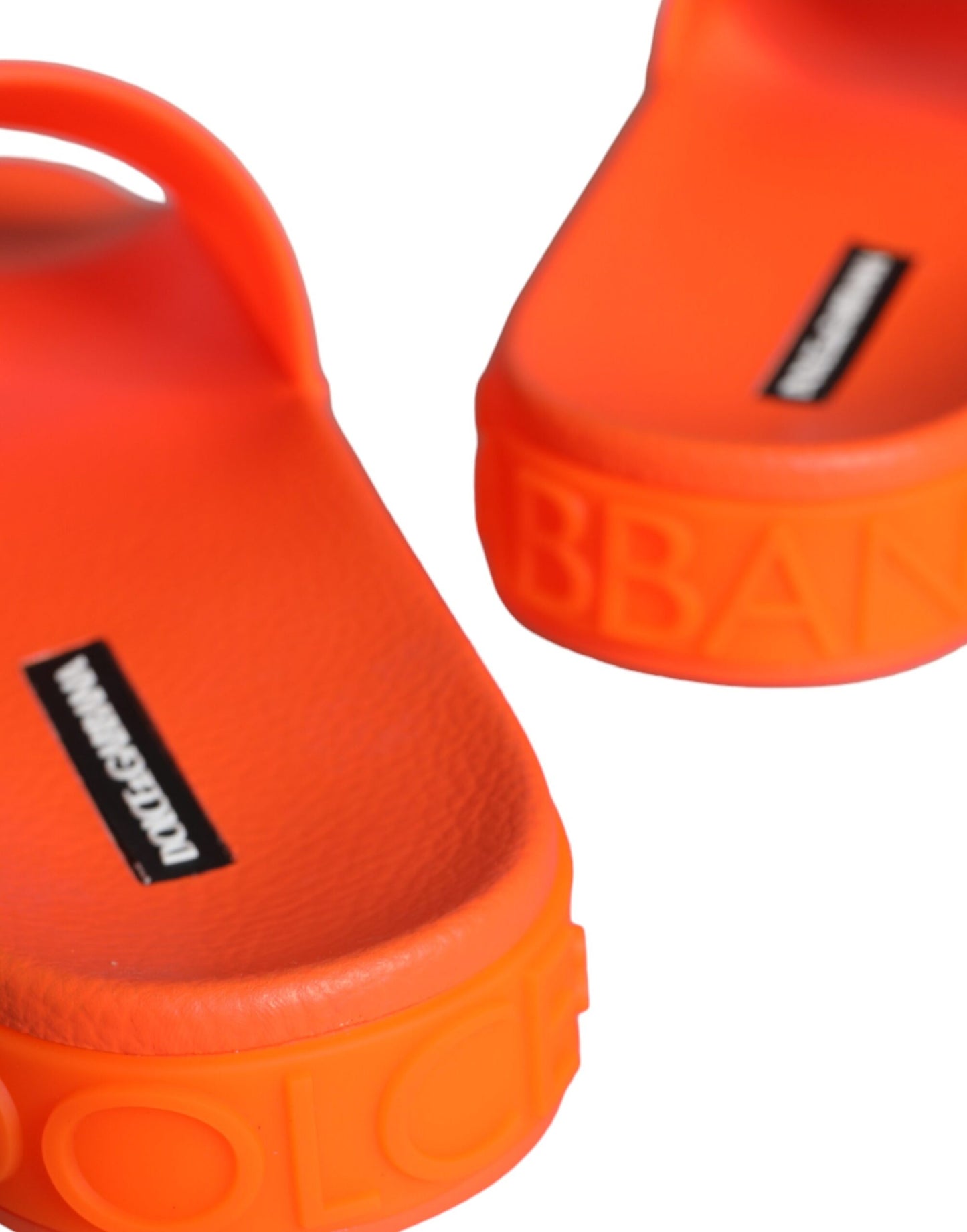 Sandales à enfiler en caoutchouc orange Dolce & Gabbana, chaussures de plage