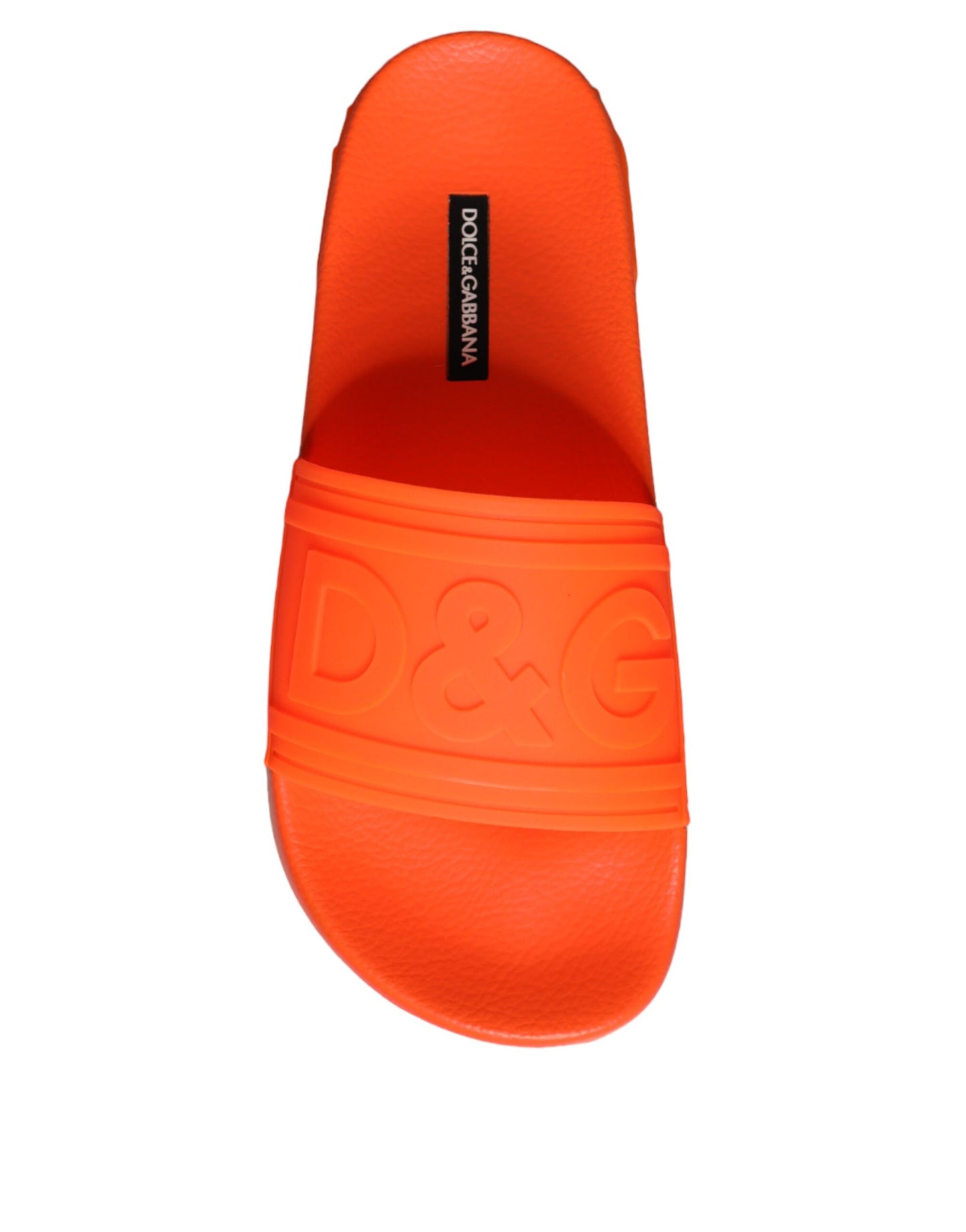 Sandales à enfiler en caoutchouc orange Dolce & Gabbana, chaussures de plage