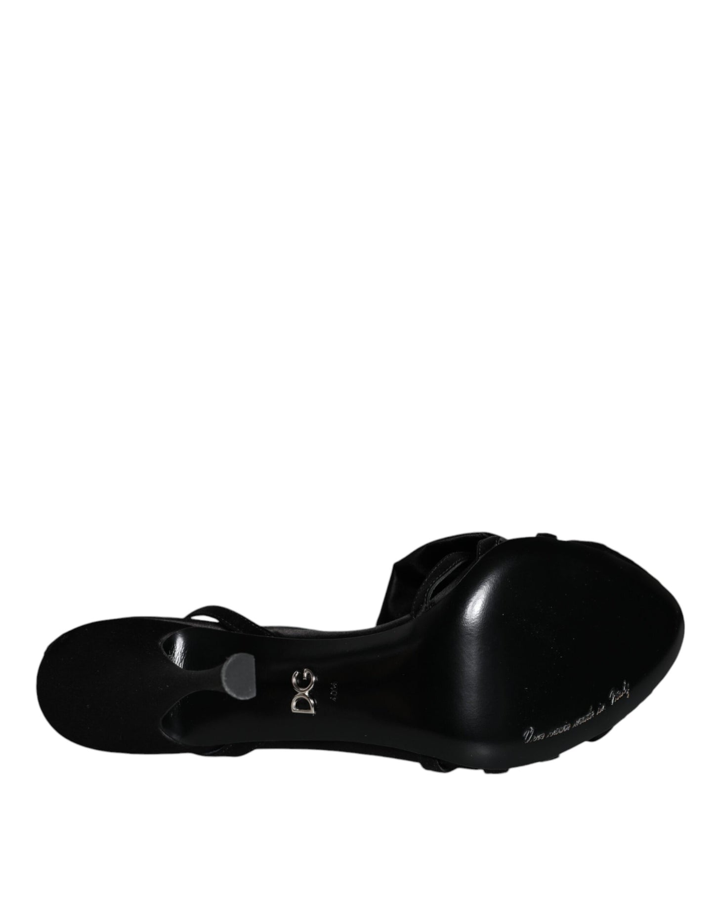 Dolce & Gabbana Black Crystal Ankle Strap Sandals Shoes by Dolce & Gabbana