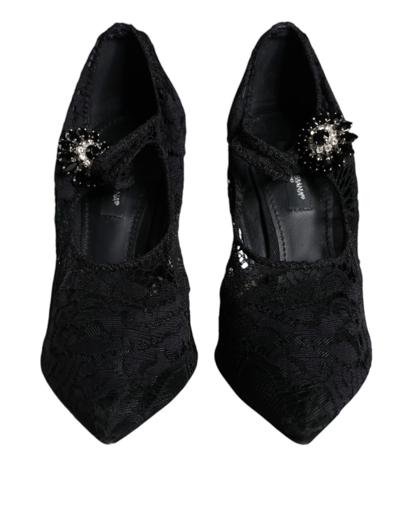 Escarpins Mary Jane noirs Dolce & Gabbana en dentelle et cristaux