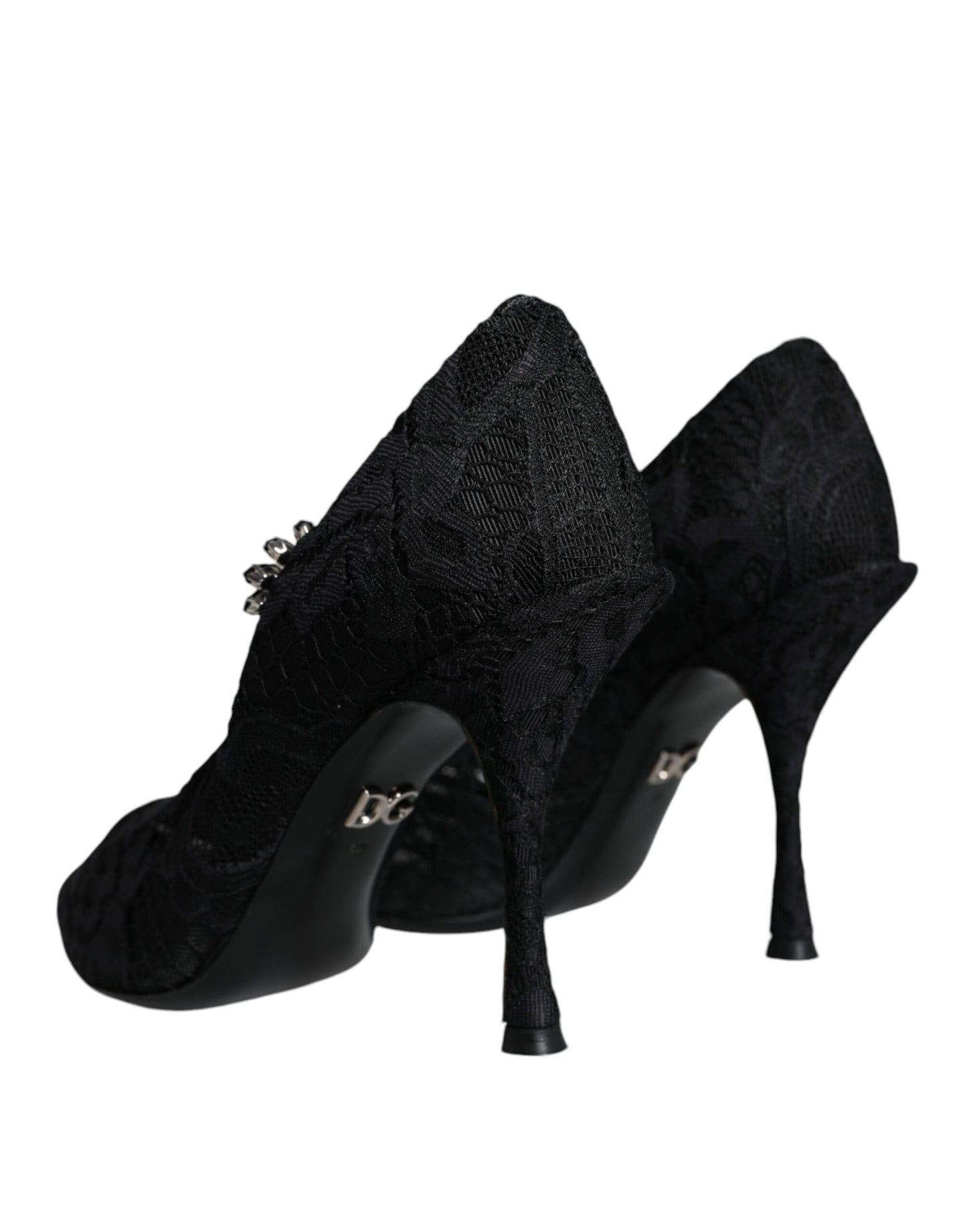 Escarpins Mary Jane noirs Dolce & Gabbana en dentelle et cristaux