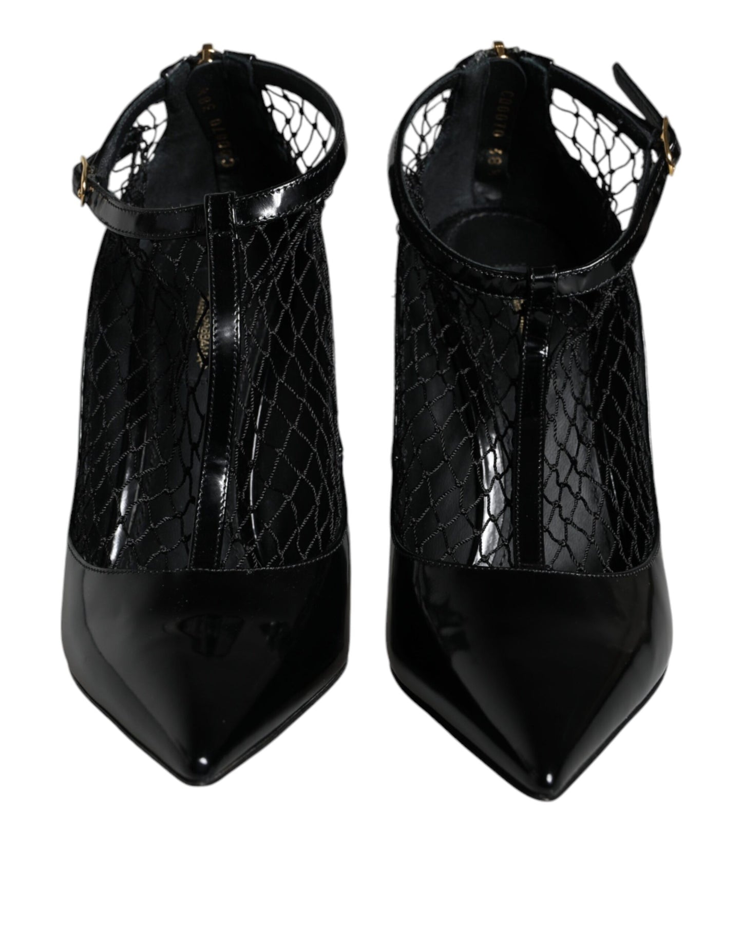 Escarpins à talons en cuir verni noir Dolce & Gabbana