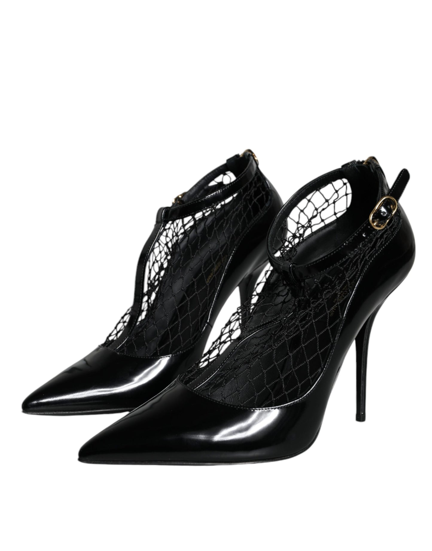 Escarpins à talons en cuir verni noir Dolce & Gabbana