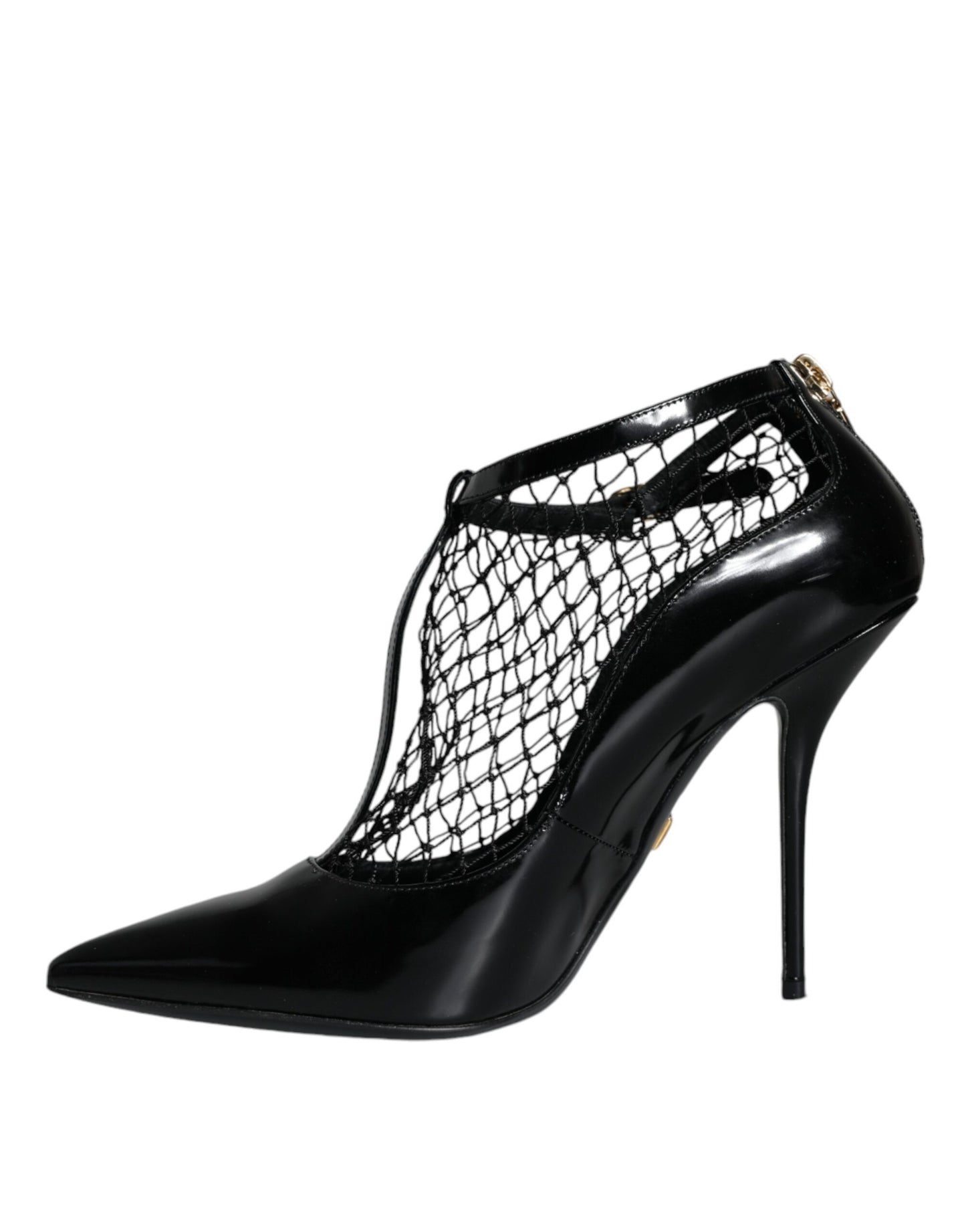 Escarpins à talons en cuir verni noir Dolce & Gabbana