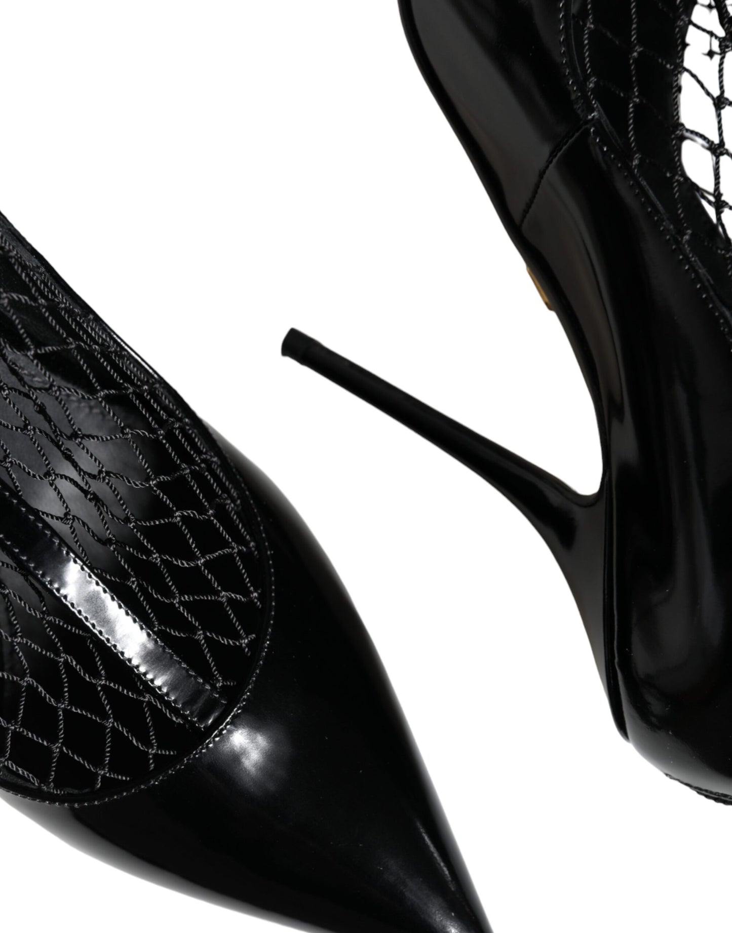 Escarpins à talons en cuir verni noir Dolce & Gabbana