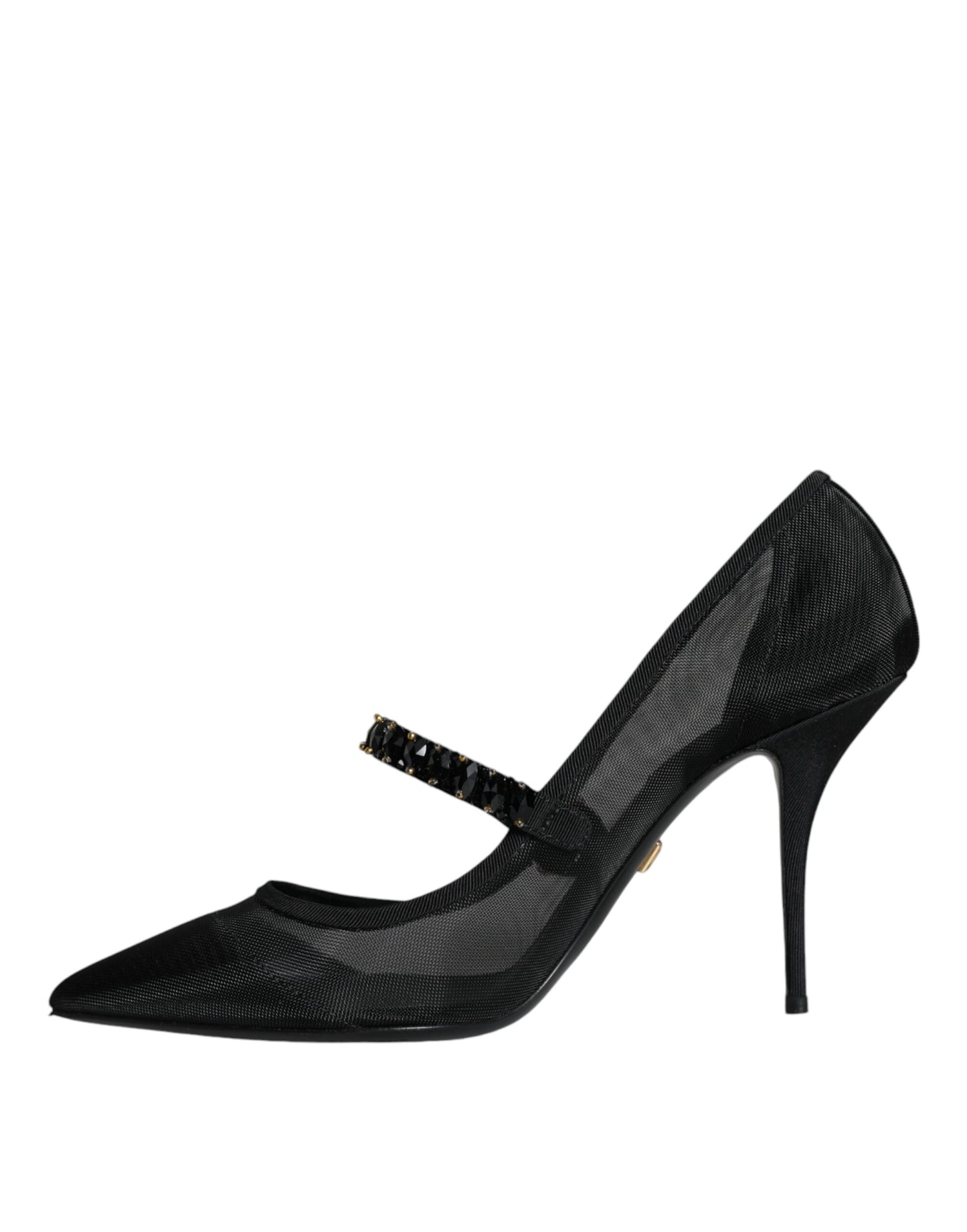 Escarpins Dolce & Gabbana en maille noire Mary Jane à talons en cristal