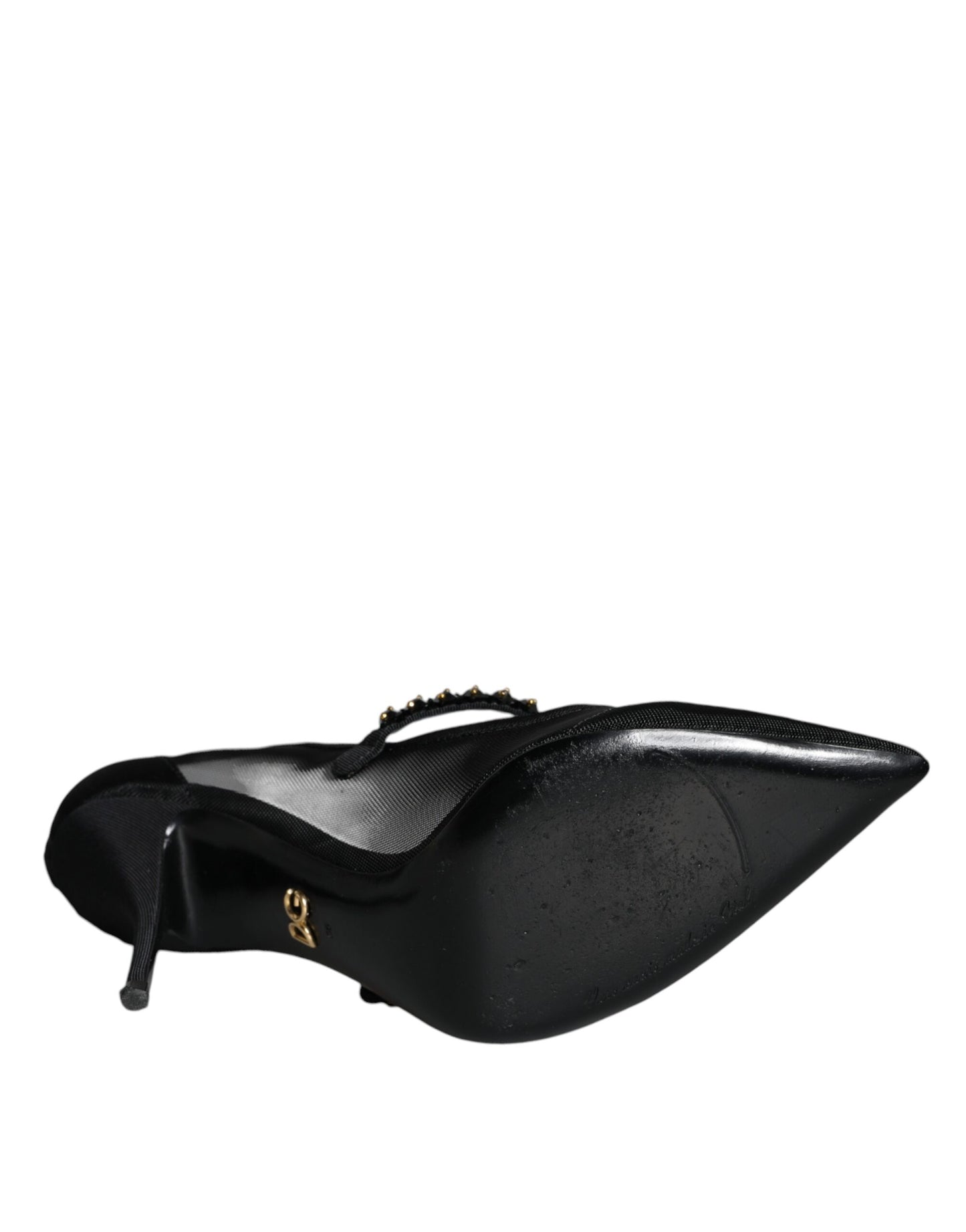 Escarpins Dolce & Gabbana en maille noire Mary Jane à talons en cristal