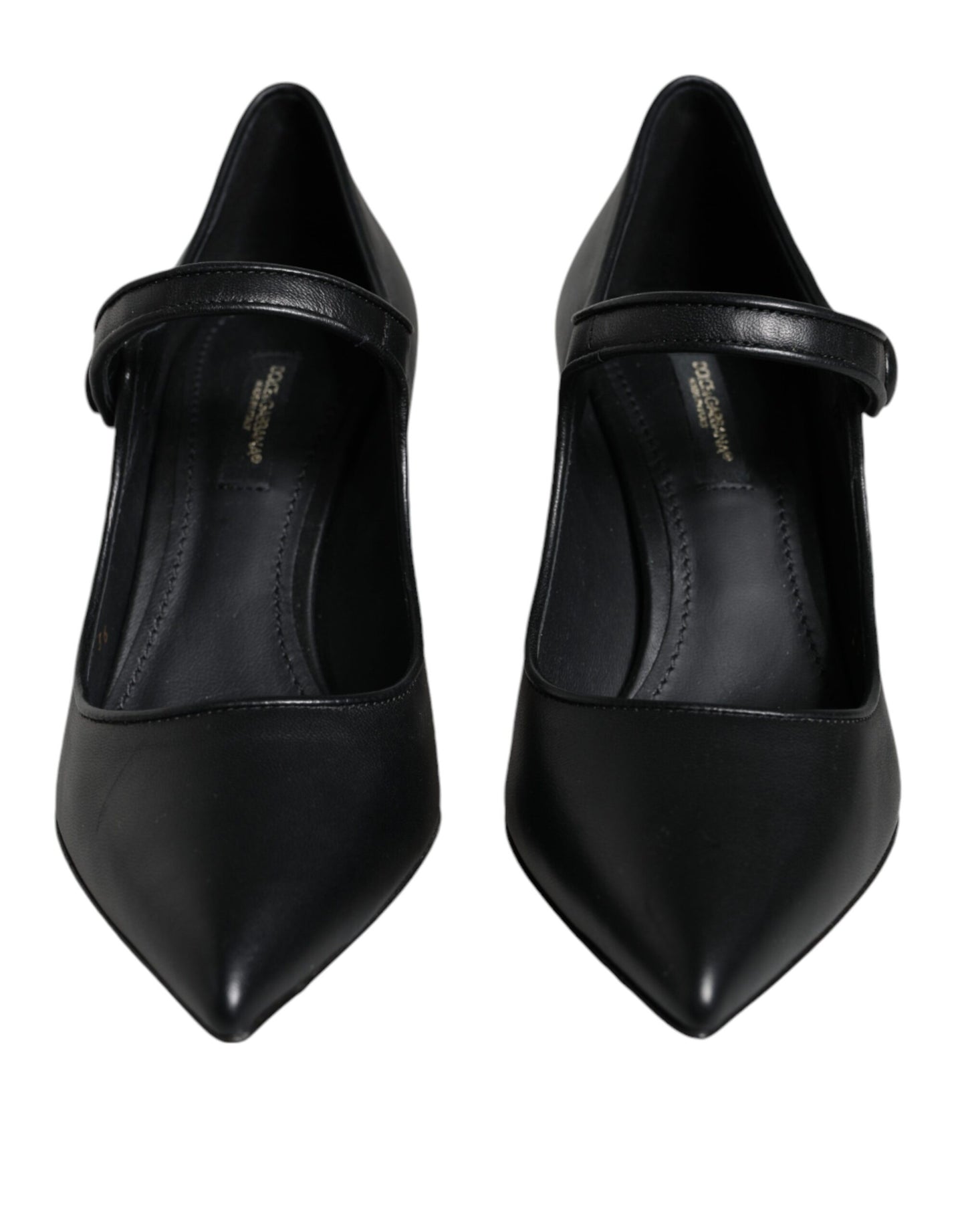 Escarpins Mary Janes en cuir noir avec logo Dolce & Gabbana