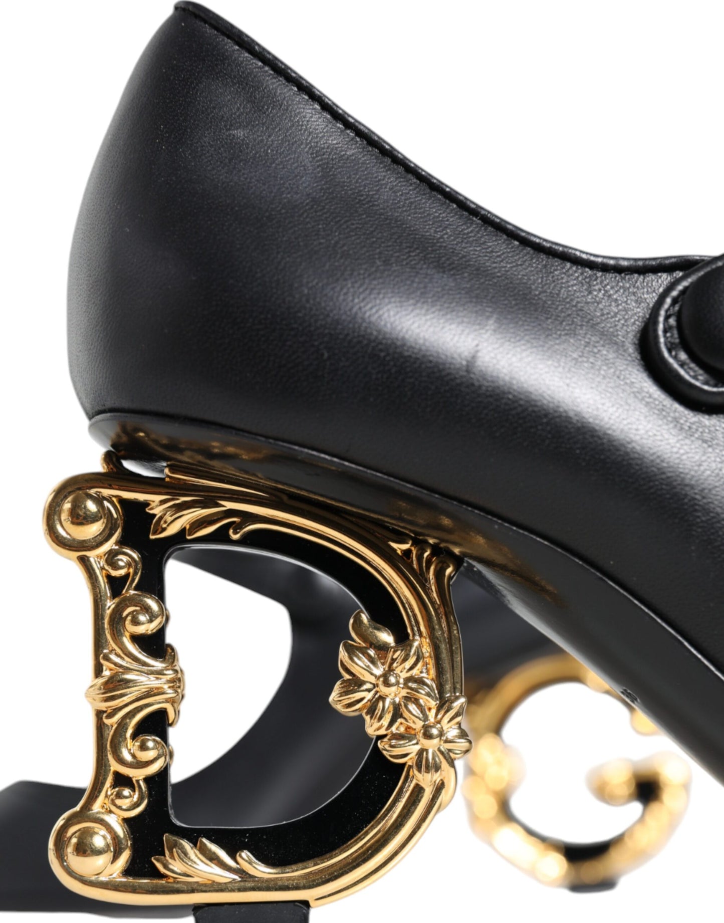 Escarpins Mary Janes en cuir noir avec logo Dolce & Gabbana