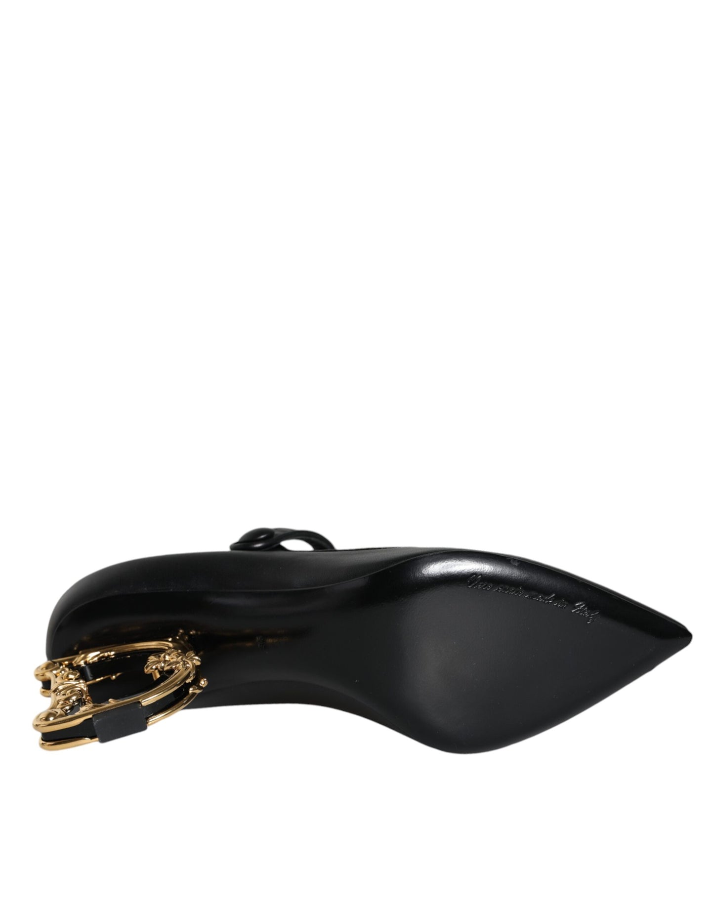 Escarpins Mary Janes en cuir noir avec logo Dolce & Gabbana