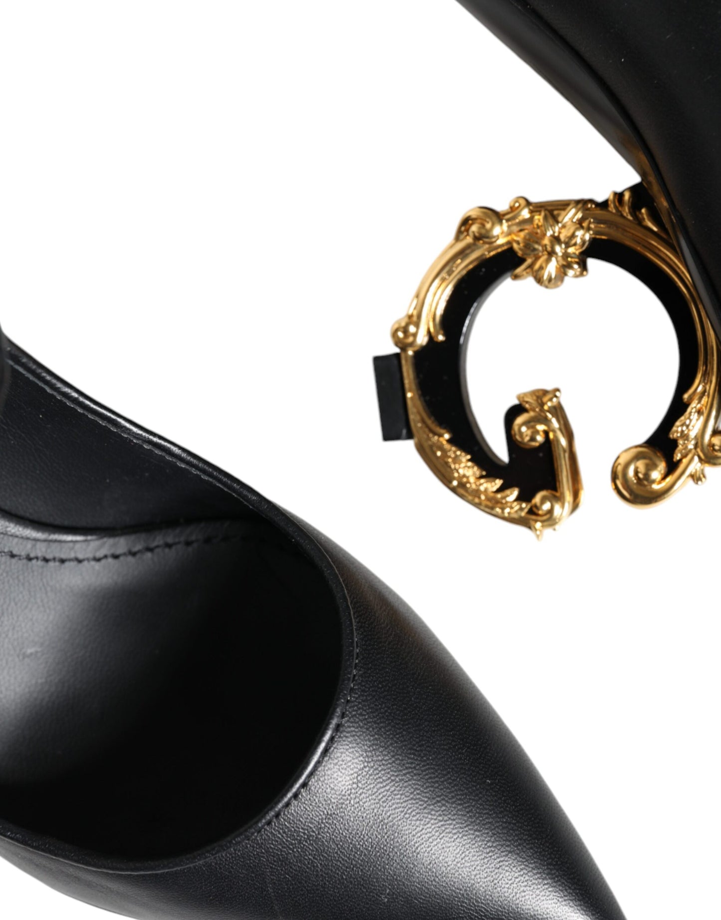 Escarpins Mary Janes en cuir noir avec logo Dolce & Gabbana