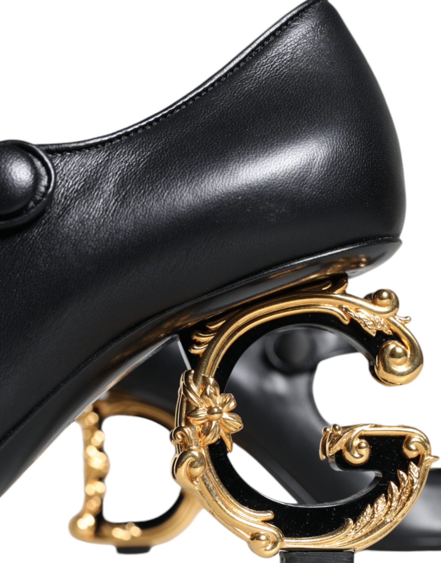 Escarpins Mary Janes en cuir noir avec logo Dolce & Gabbana