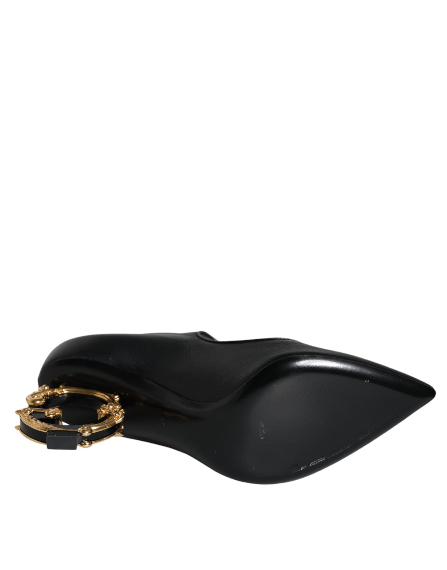 Escarpins Mary Janes en cuir noir avec logo Dolce & Gabbana