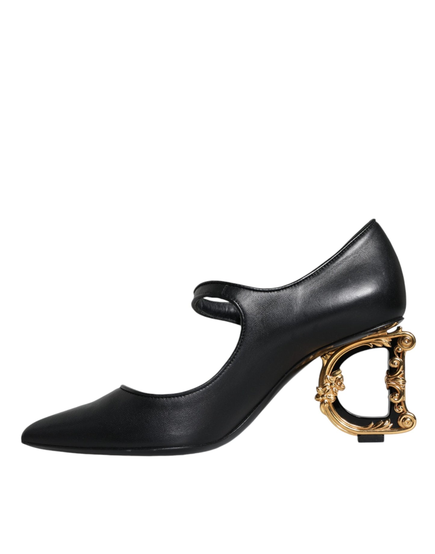 Escarpins Mary Janes en cuir noir avec logo Dolce & Gabbana