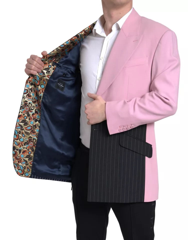 Blazer simple boutonnage patchwork multicolore Dolce & Gabbana