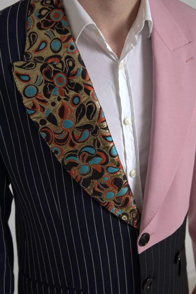 Blazer simple boutonnage patchwork multicolore Dolce & Gabbana