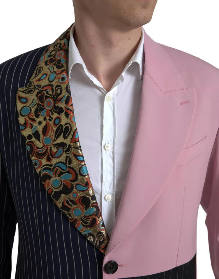 Blazer simple boutonnage patchwork multicolore Dolce & Gabbana