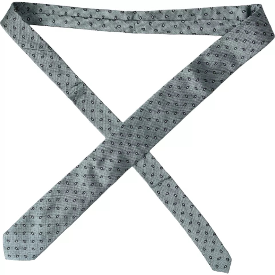 Cravate ajustable pour homme Dolce & Gabbana verte 100 % soie à motifs