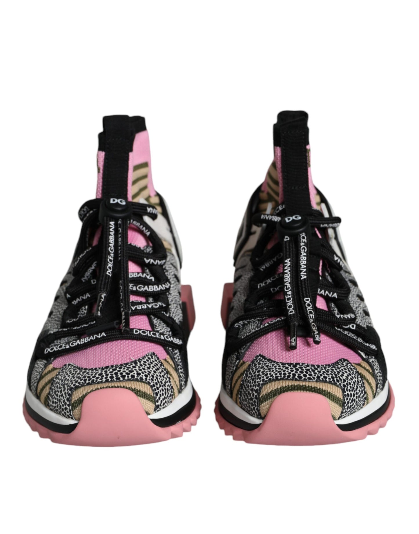 Dolce & Gabbana Multicolor Sorrento Socks Logo Sneakers Shoes by Dolce & Gabbana