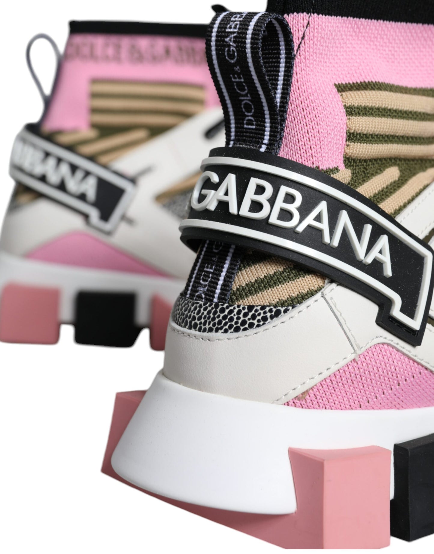 Dolce & Gabbana Multicolor Sorrento Socks Logo Sneakers Shoes by Dolce & Gabbana