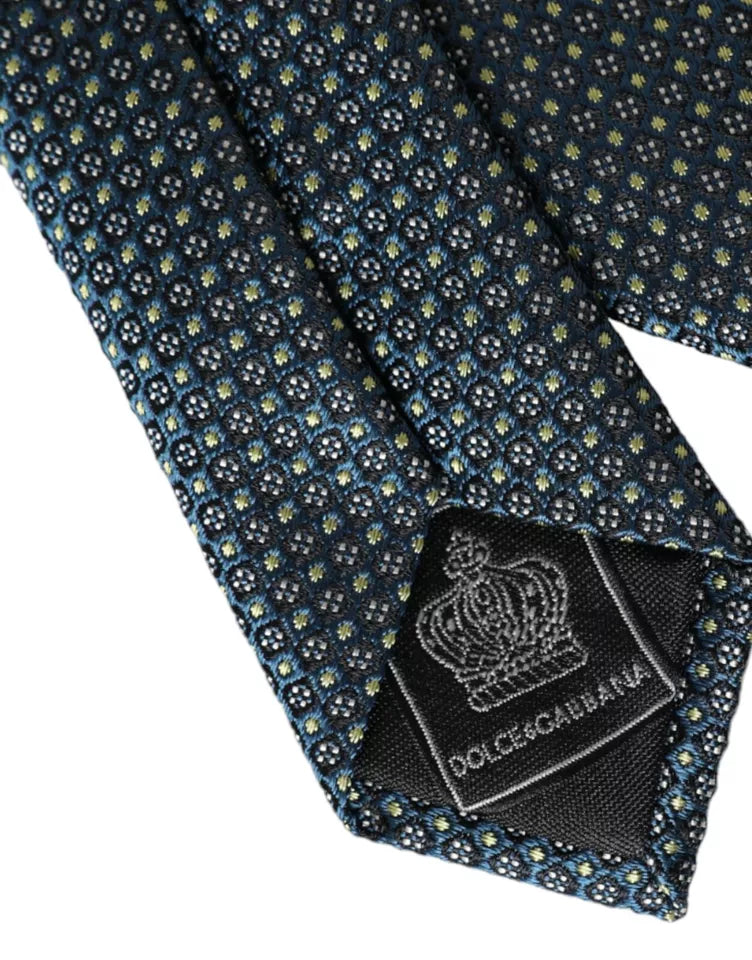 Cravate ajustable pour homme Dolce & Gabbana en 100 % soie à motifs verts