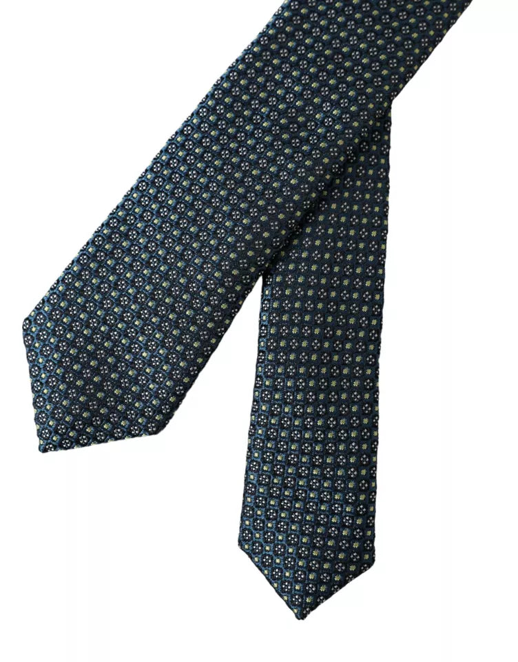 Cravate ajustable pour homme Dolce & Gabbana en 100 % soie à motifs verts