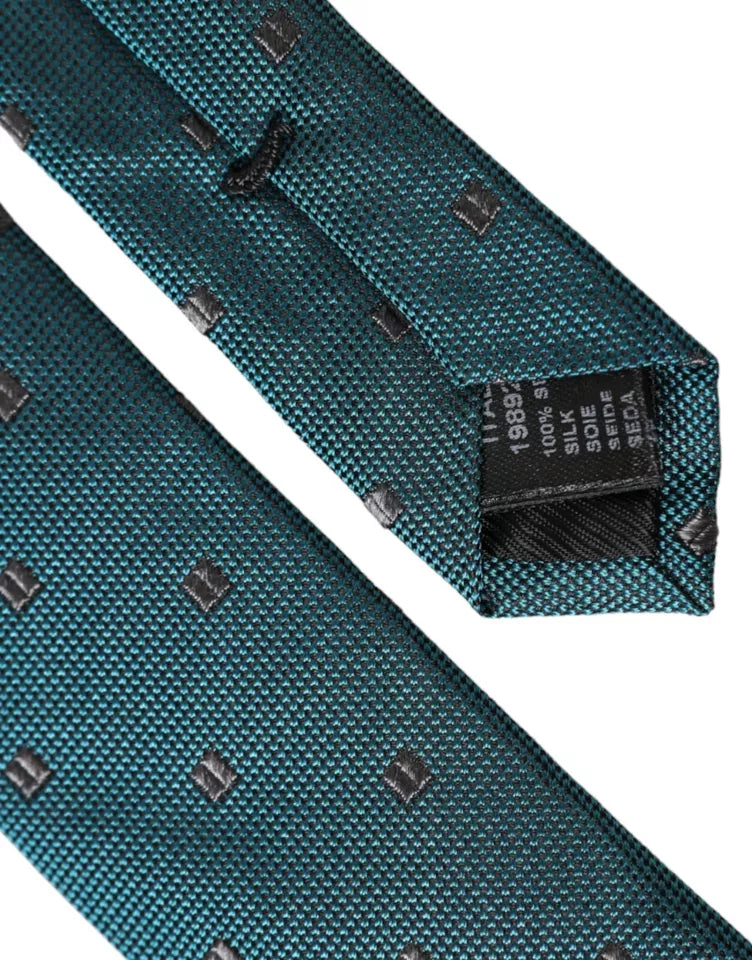 Cravate ajustable en soie verte à motifs Dolce & Gabbana pour homme