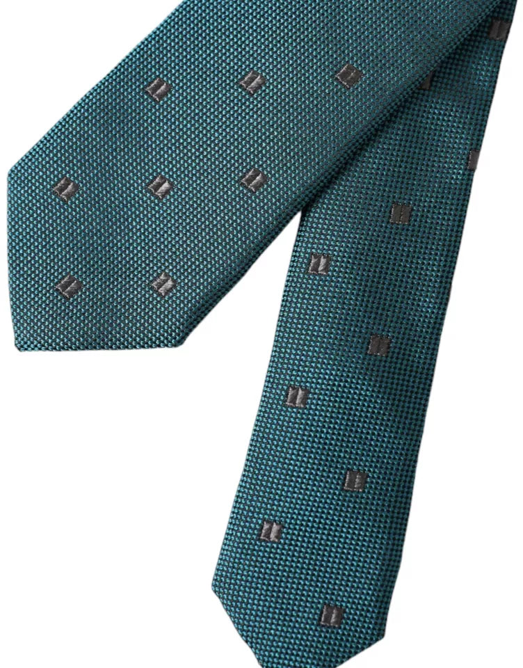 Cravate ajustable en soie verte à motifs Dolce & Gabbana pour homme