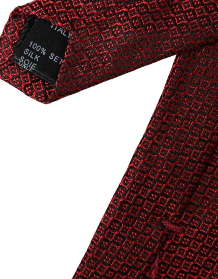 Cravate ajustable pour homme Dolce & Gabbana en soie 100 % rouge à motifs