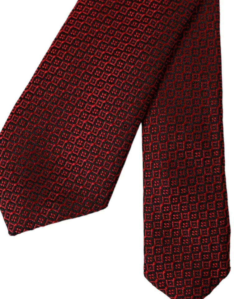 Cravate ajustable pour homme Dolce & Gabbana en soie 100 % rouge à motifs